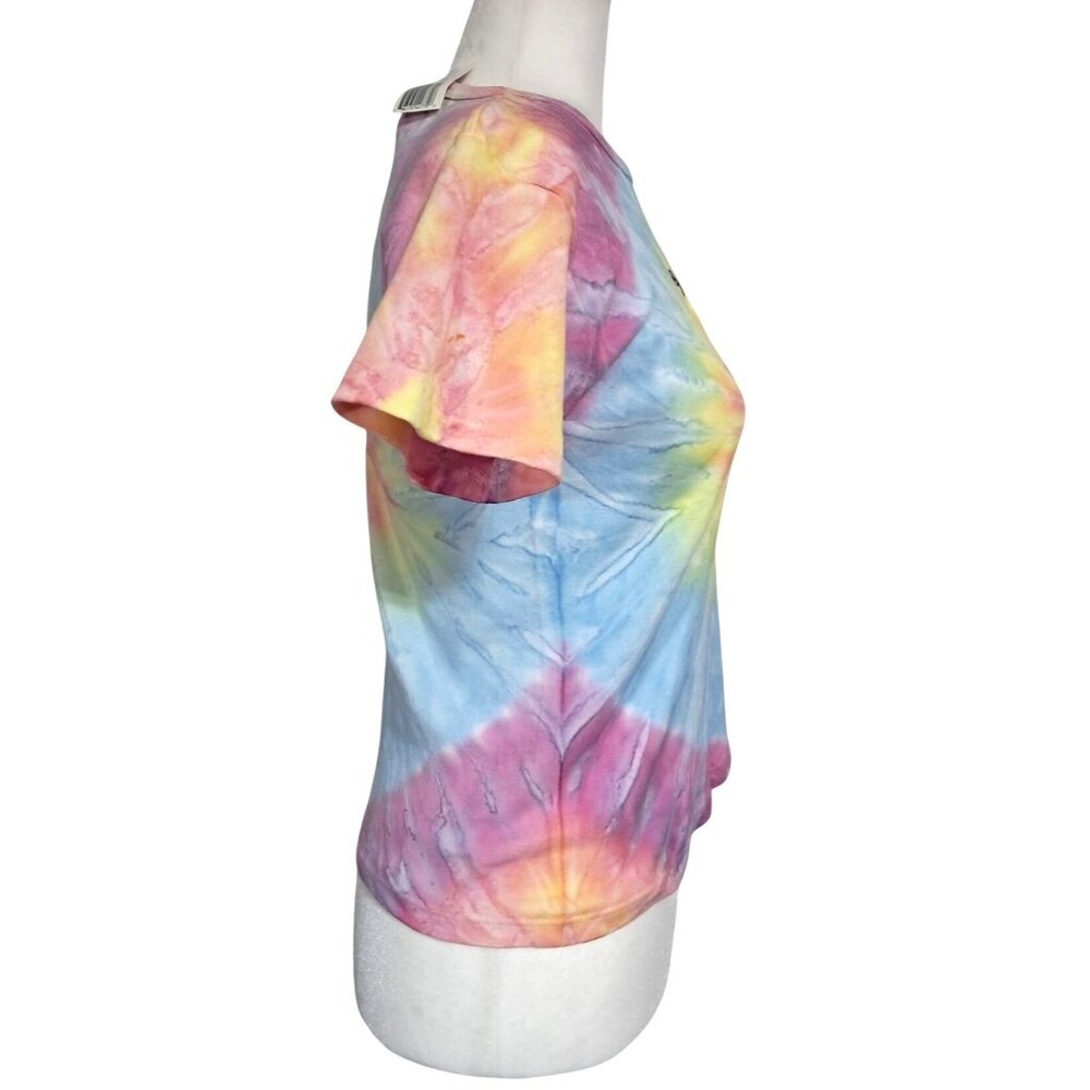 Vintage 90s Butterfly Embroidered Tie-Dye T-Shirt M Common Threads Hippie Boho N - Picture 9 of 9